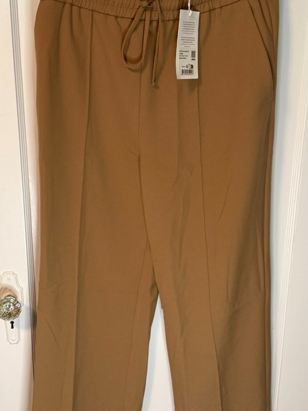 Sezane (NWT) camel coloured drawstring wide leg pants